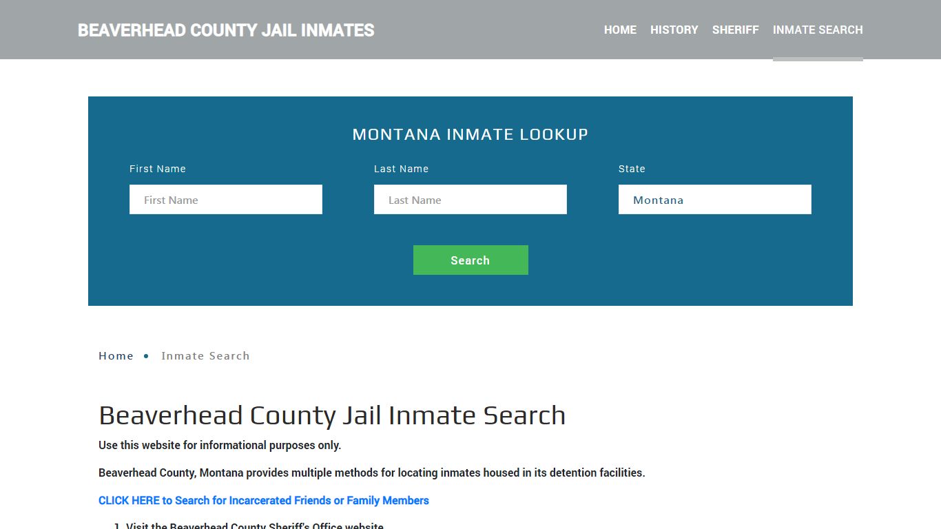 Beaverhead County, MT Detainee Lookup