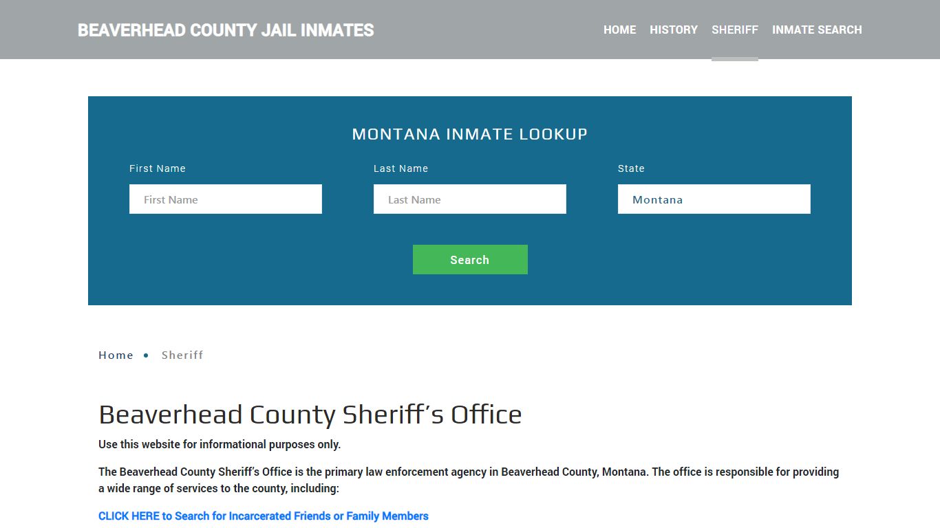 Beaverhead County Sheriff, MT Arrest Warrant Lookup